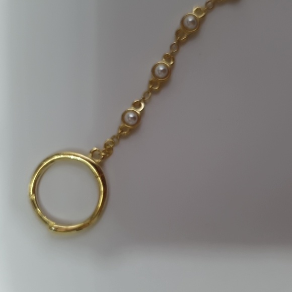 BNIB By Adina Eden 14k Tiny Double Pearl Chain Huggie Earring - Picture 8 of 8